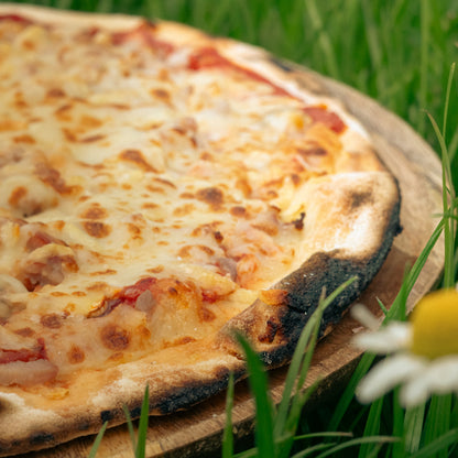 Pizza chorizo cuites au feu de bois